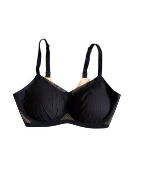 Honeylove Women's Sz 38B/C Crossover Bra Black Mesh Panels Adjustable Straps